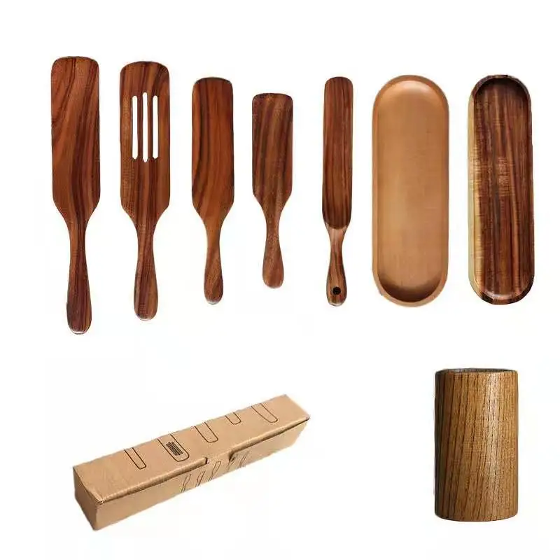 Eco friendly Natural Durable Kitchen Acacia Wooden utensil set Kitchen Tools Set