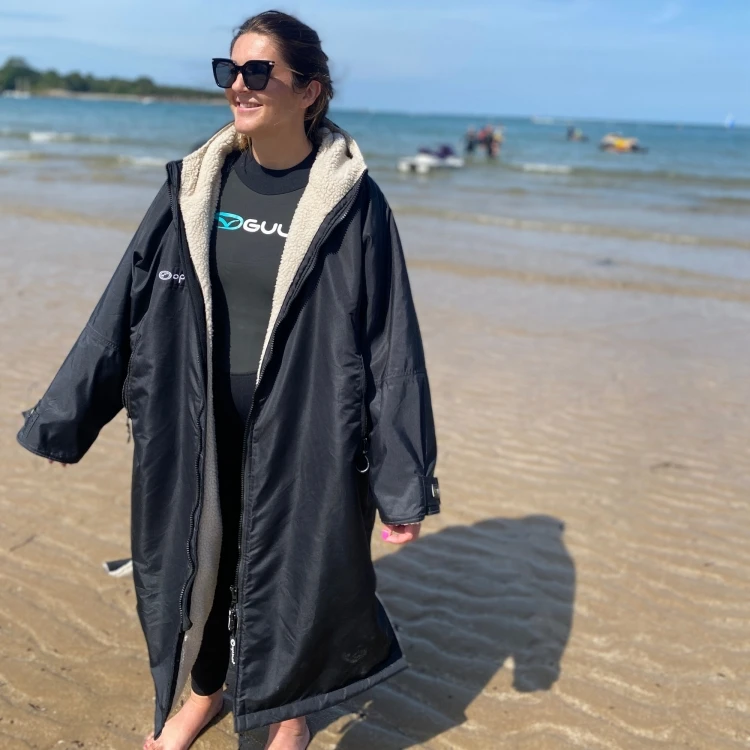Custom Logo Long Sleeve Recycled Changing Robe Waterproof Surfing Poncho Coat Adult