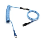 Usb Coiled Usb Cable USB Cable For Keyboard Double Sleeving PET Coated With Coils Aviator XLR 5pin Cable