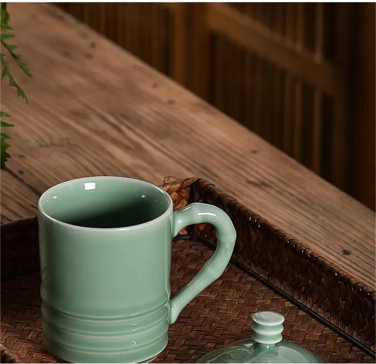 product 2025 factory wholesale traditional bamboo cups saucers coffee customized water drinking ceramic tea cups831-7
