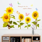 Butterfly Sticker Pvc Wholesale Sunflower Butterfly Wall Sticker Living Room Decoration Decal Pvc Sticker