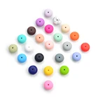 Size Beads Silicone Beads Baby Custom Large Size 25*15mm Silicone Abacus Beads Baby Teether Loose Wholesale