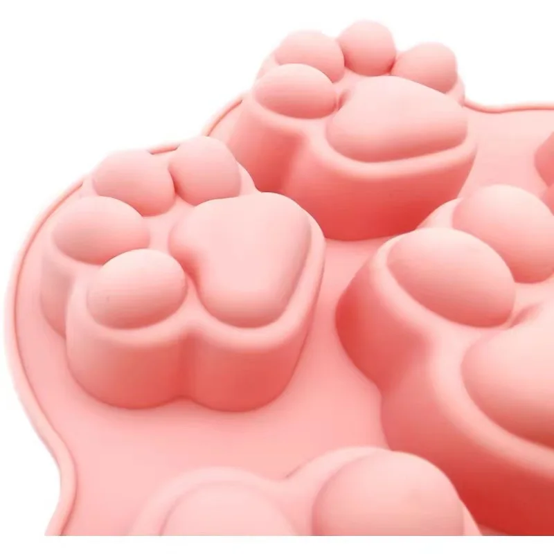 Customized cute design Cat Foot Stocked Wholesale muffin cup Cake Molds Silicone Sustainable Pet Cake Mold