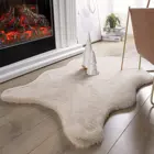 Rabbit Skin Rabbit Faux Fur Rug Luxury Polyester Made Soft Solid Rabbit Skin Faux Fur Area Rug