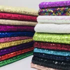 Silver RXF0725B Sequin Mesh 3mm Bling Bling Shirt Silver Sequin Fabric