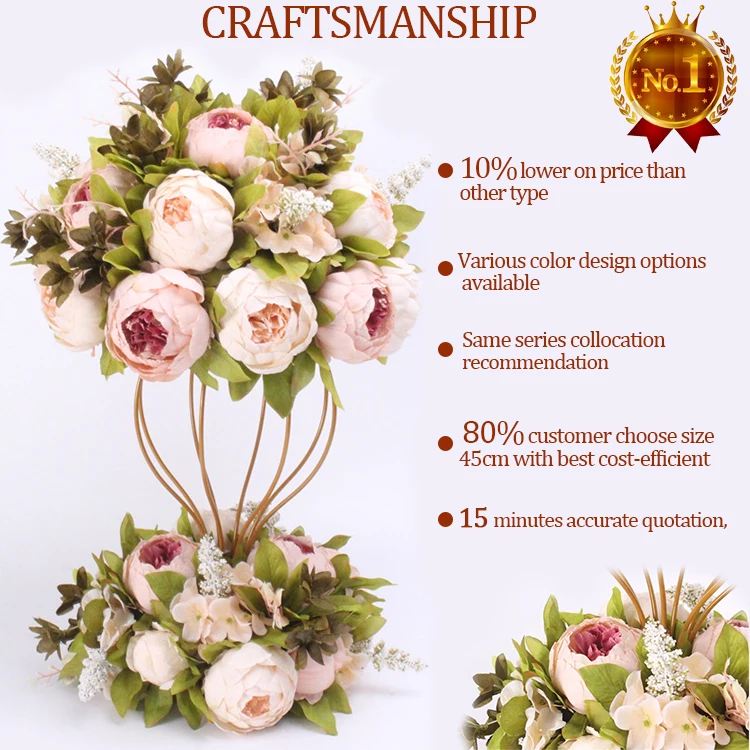 High Quality Centerpiece Flower Table Centerpiece Silk Artificial Flower For Wedding Table