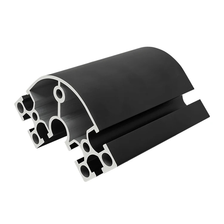 8840R Black Industrial Extruded Aluminum Profile Corner Equipment Frame Aluminum Alloy 80 Arc Aluminum supplier