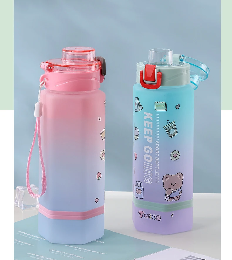 Produced Wholesale Kawaii Water Bottle For Kids 750ML /24OZ Bpa Free Water Bottle For Children Student Outdoor&Indoor Customized