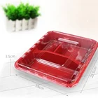 Microwavable Eco Plastic Takeaway Bento Box Disposable 3 Compartment