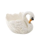 Flower Pot Custom Outdoor Decoration Polyresin Animal Shaped Planter Garden Ornament Resin White Swan Flower Pot
