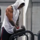Fitness High Quality Men Gym Sleeveless Hoodies Workout Sweatshirt Basketball Clothes Fast Dry Vest