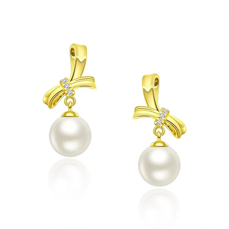 Ladies Pearl 925 Sterling Silver Gold 