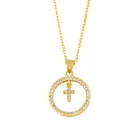 Jewelry Jewellery New Arrival Jewelry Necklace Luxury 18K Geometric Pendant Necklace Zircon Gold-Plated Jewellery