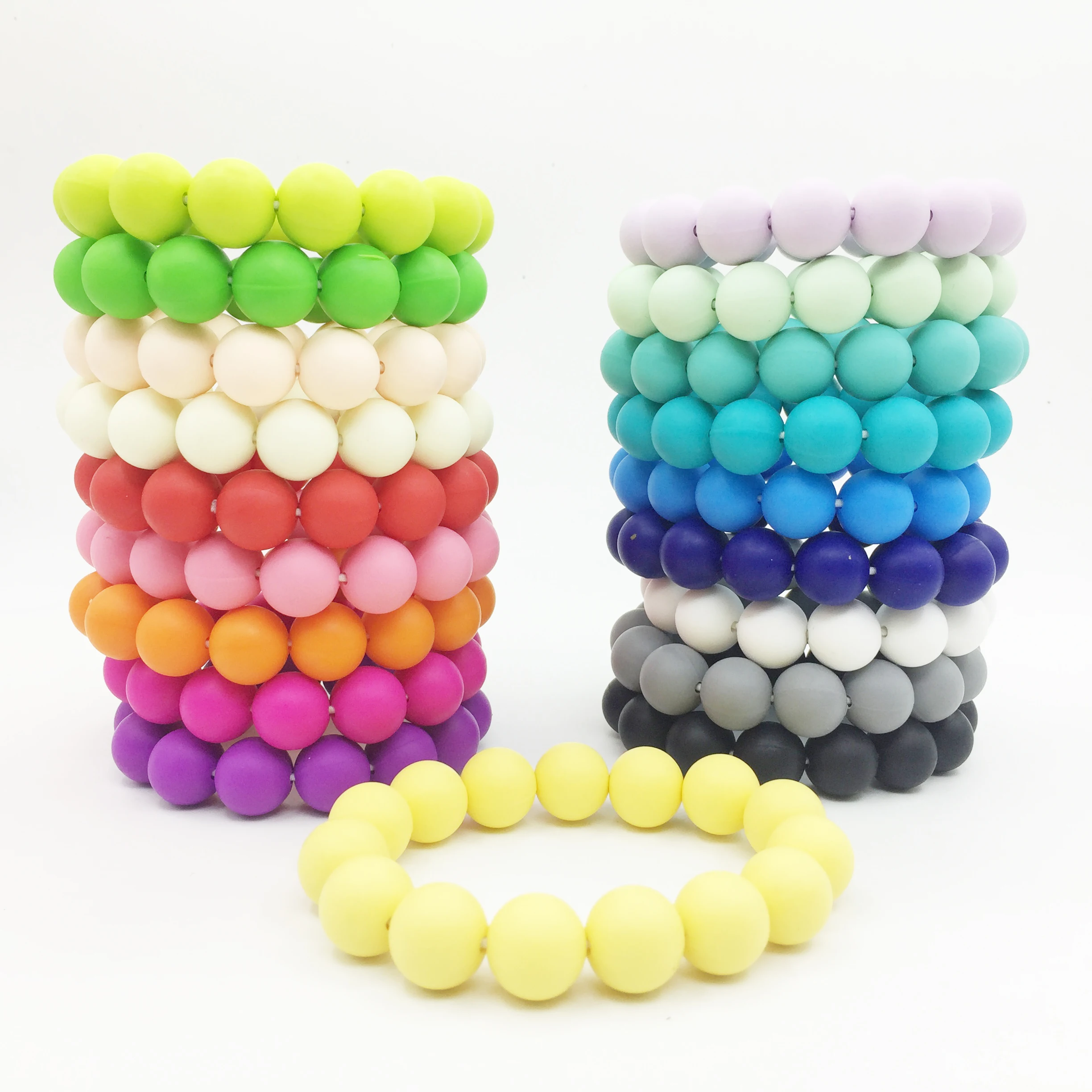 Baby Silicone Teething Bracelet Teether BPA-Free Beads Chew Safe Toy SA 