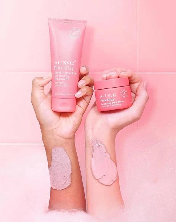 Cosmetics Private Label Custom Skincare Australian Face Pink Clay Exfoliating Treatment Scrub Mask Skin Care Set Products