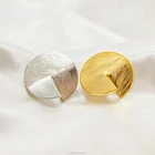 Stud Earrings E9936 18K Gold Plated Round Stud Women Earrings Brushed Stud Earrings For Women 2021