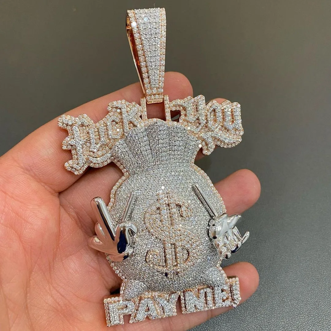 European And American Iced Out Hip Hop Jewelry Moneybag Men Hip Hop