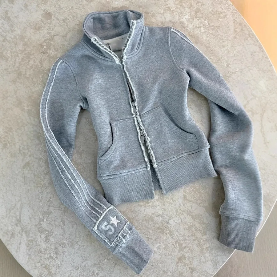 European American Fashion Casual Hot Girl Slim Fit Star Embroidery Double Zipper Anti-Wrinkle Women's Set supplier