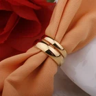 Gold Ring Rings DEXRLO Fashion Simple Smooth Gold Stainless Steel Couple Lovers Wedding Ring Jewelry Rings