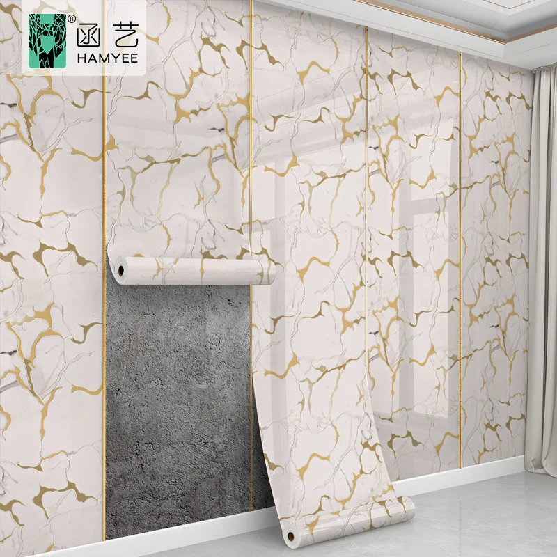 product high gloss marble self adhesive wallpaper vinyl foam roll foil marble wall tile stickers for wall decoration-62