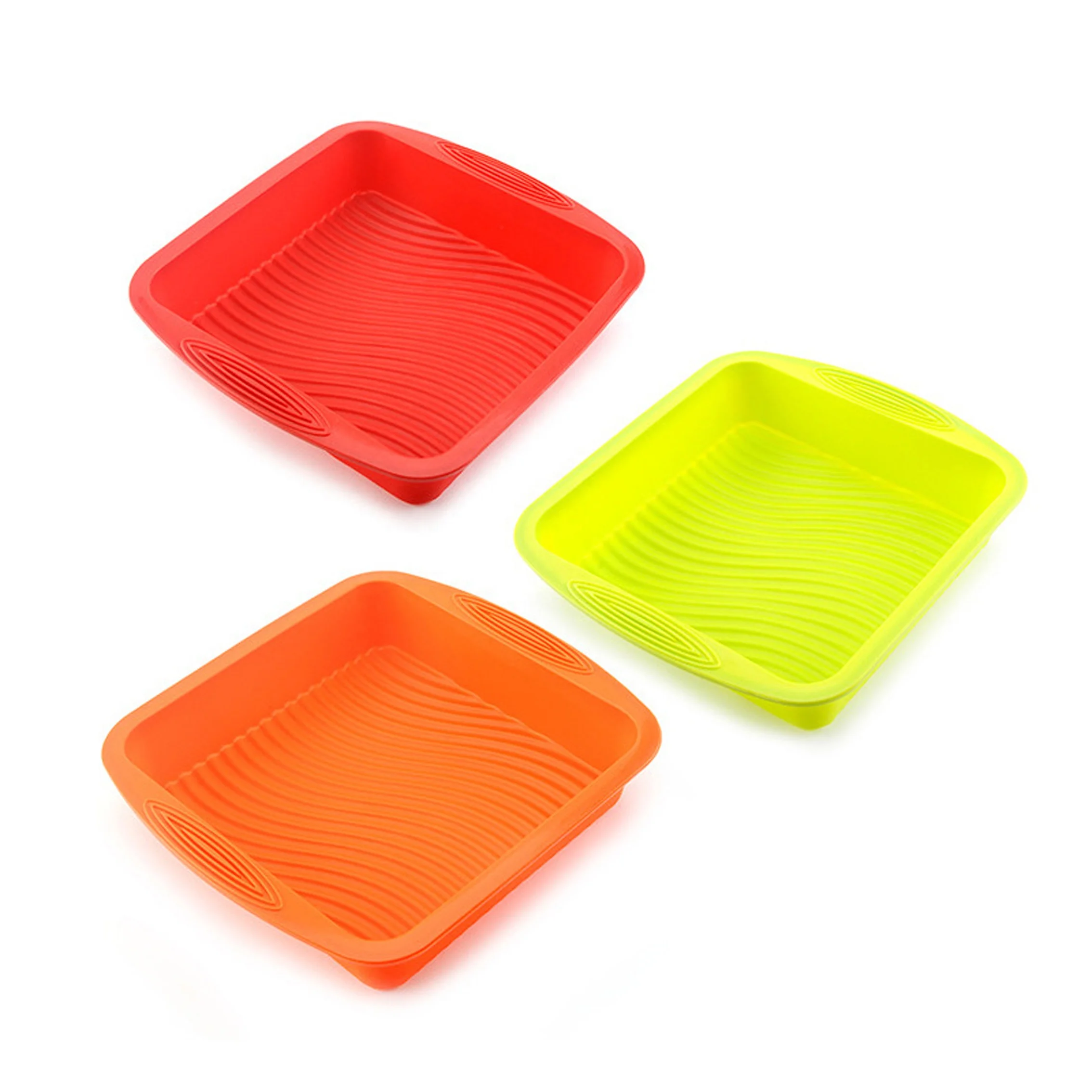 2024 new design large size square shaped silicone baking dish pan for air fryer silicone liners baking tools
