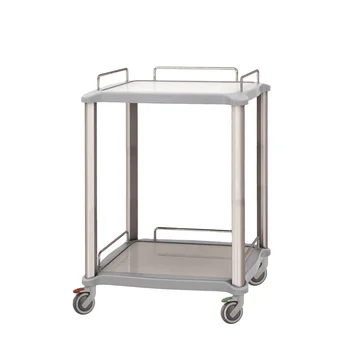 Plastic hospital instrument cart low price hospital utility trolley