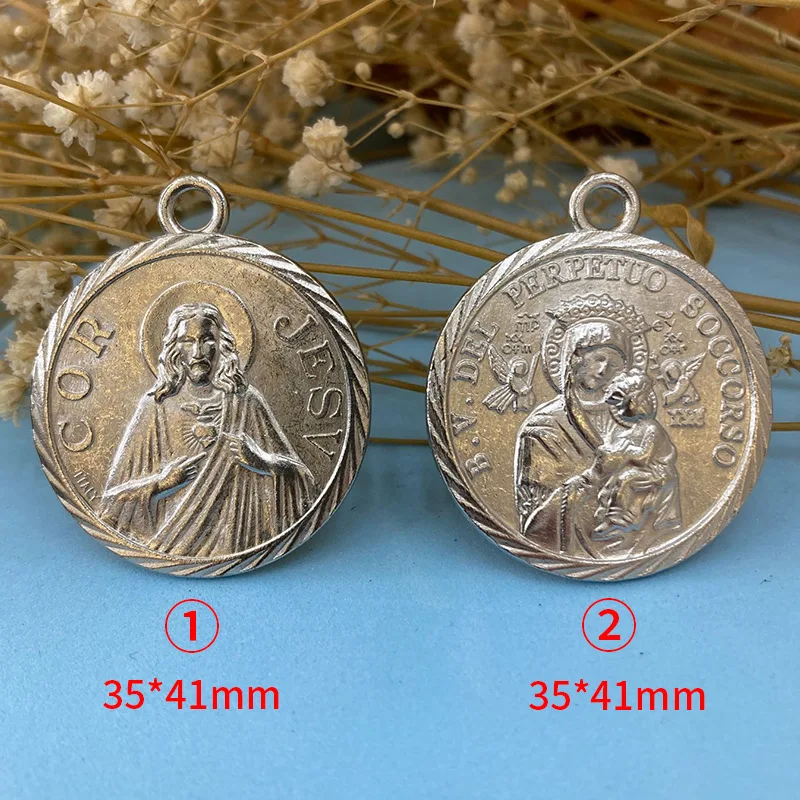 San Benito Medal Cross Jesus Character Pendant Zinc Alloy Saint Benedict Pendant charm Women Men Religious Jewelry Accessories.jpg