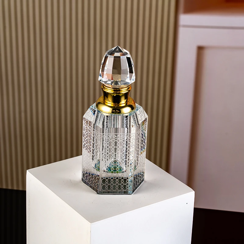 product new design pattern can be customized 12ml glass empty bottle texture fashionable crystal perfume bottle-9