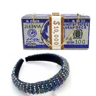 Crystal Bag Luxury Europe America Crystal Women Dollar Purse And Headband Set Bling Bag Rhinestones