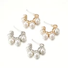 Jewelry Pearl 2022 New Korean Fashion Ladies Jewelry Elegant Personality Fabrication Pearl Hoop Earrings