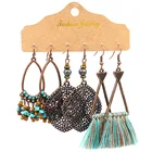 Earrings Factory Price Geometry Alloy Earrings Ins Small Fresh 3 Sets Of Tassel Earrings