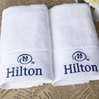 Embroidered Hotel Towel Embroidered 100% Cotton Diamond Band Design Embroidered Logo Hotel Hand Towel