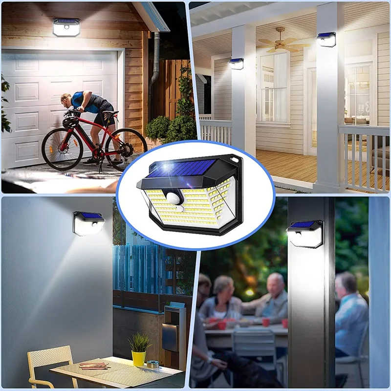 Retro design automatically light up wireless intelligent linkage induction solar wall wash light