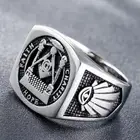 Ring Popular Masonic Logo Titanium Steel Ring Foreign Trade Jewelry Wholesale Lovers Ring
