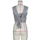 New Arrival Women Tops 2021 Sexy Solid Color Cross Crop Top Sweater Bandage Vest Sweaters Knitting Models