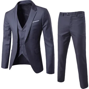 Hyfm001 2021 Men Suits 3 Pieces Coat Vest Pants Single Breasted Formal Wedding Men'S Suits For Men