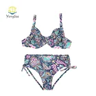 Swimwear Bohemian Style Plus Size Womens Beach Swimwear High Waisted Bikin Set