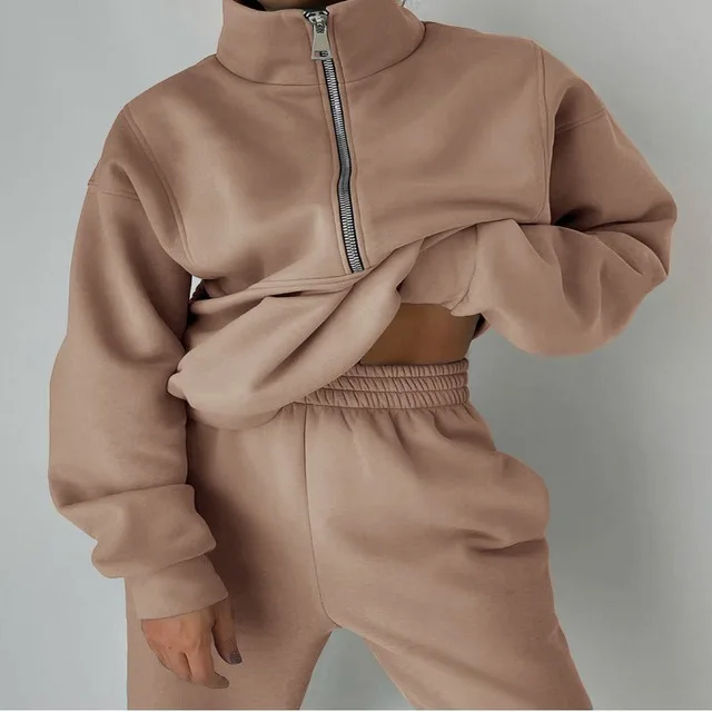 Ying Tang Custom Women Casual Sport Hoodie Half Zipper Sweater shirt Two-piece Fleece Hoodie Streetwear OEM/ODM