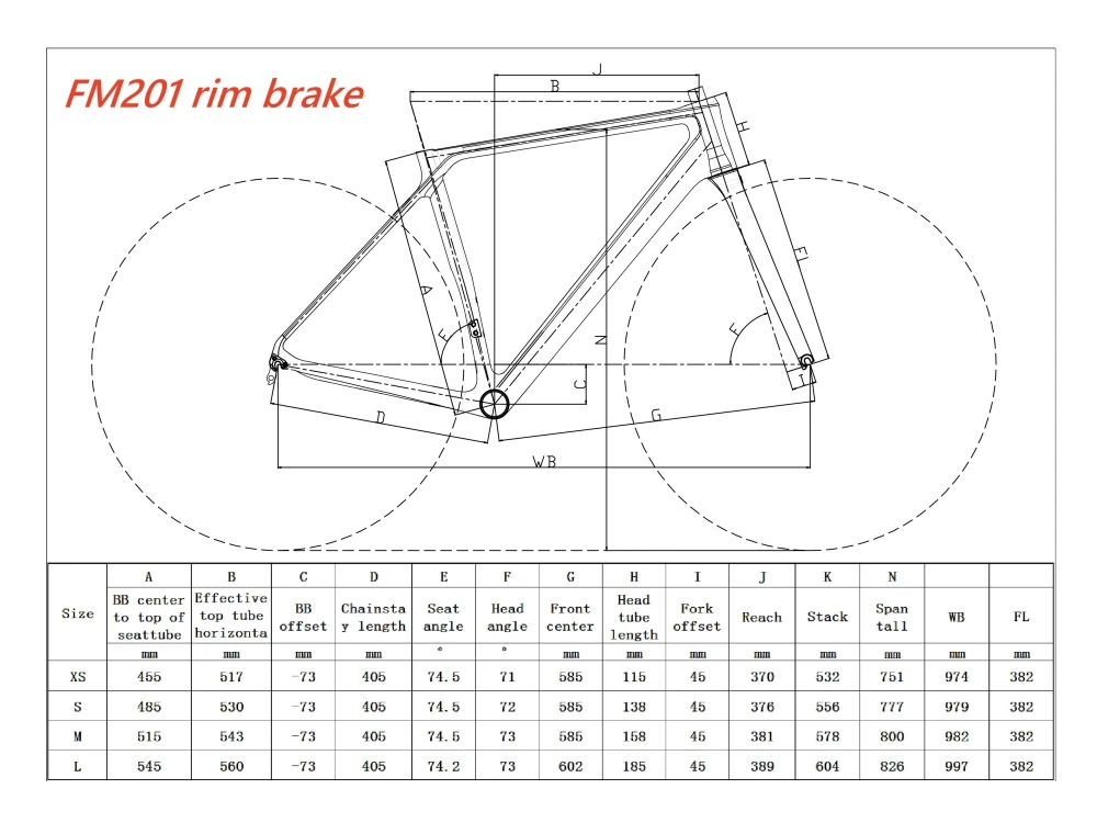 Super Light 840g weight Full hidden cable Rim brake Road bike FM201 T47 thread Available size XS/S/M/L