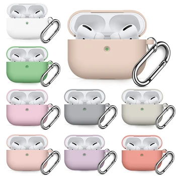 Soft Silicone Case For Apple Earphone Cases for Air Pods Protector Case For Airpods 1 2 3 4 pro Shockproof Cover With key chain