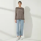 Sweater Chenille Basic Solid Knit Crew Neck Women Sweater Casual Custom Made Sweater For Women