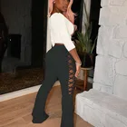 Trousers 2021 New Hot Fashion Casual Solid Color Plus Size Women's Pants Trousers Bandage Flared Pant Ladies