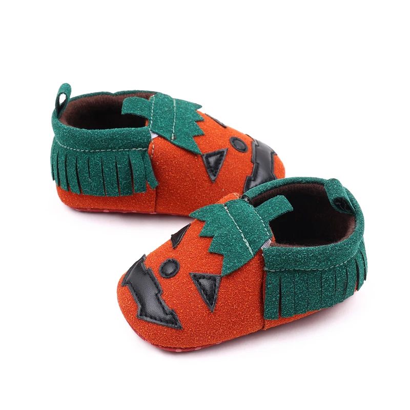 Halloween Baby Girls and Boys Pumpkin Matching Cute Frosted Soft Soled Toddler Shoes manufacture