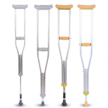 Stainless steel crutches under arm adjustable height for adults medical grade durable rubber tip