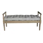 Wooden Bench French Style Albert Oak Wooden Bench With Cushion HL100