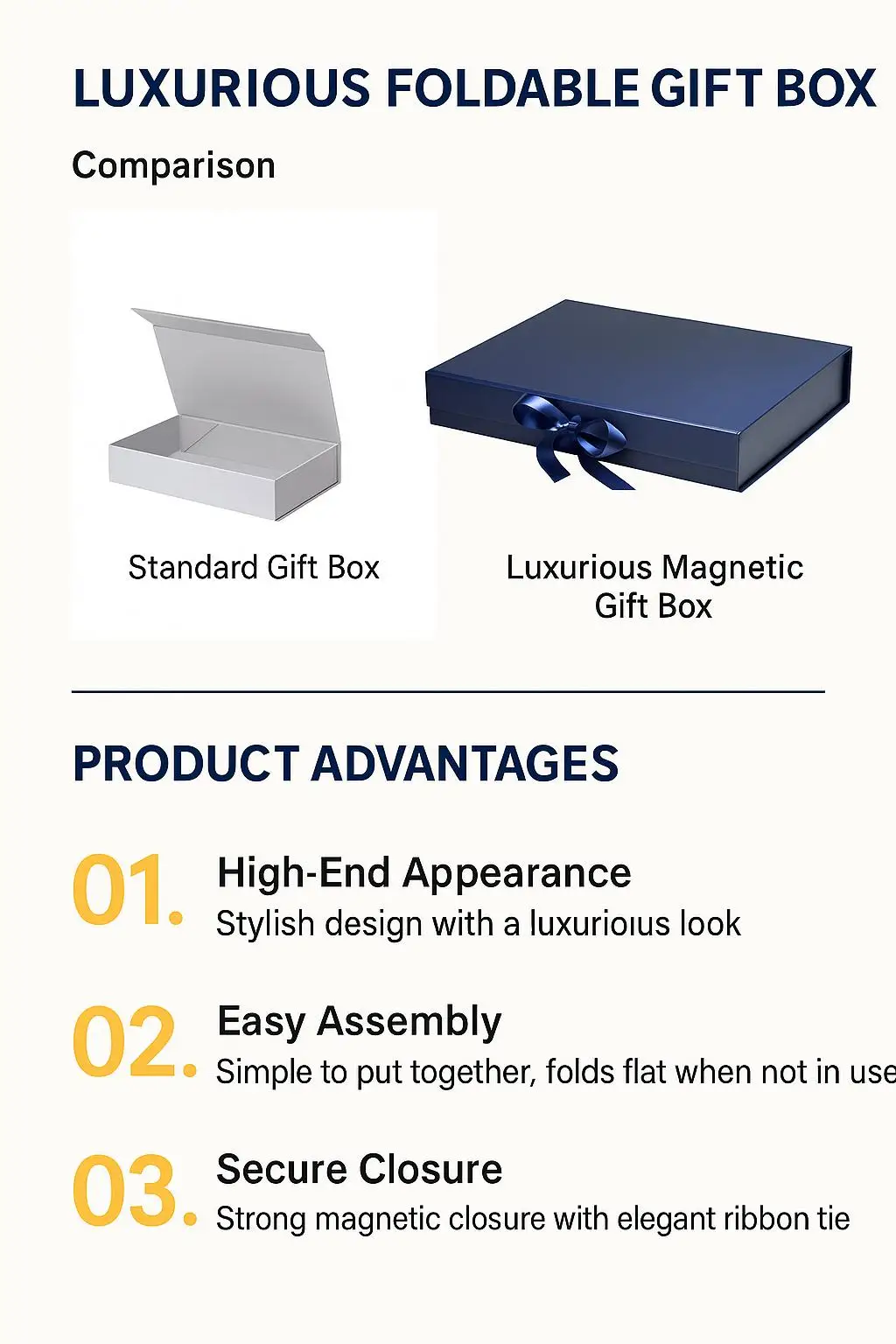 Luxury Folding Paper Cardboard Gift Box with Foldable Magnetic Ribbon Bow Closure Customizable Logo for Weddings Candies Candles - detail 8