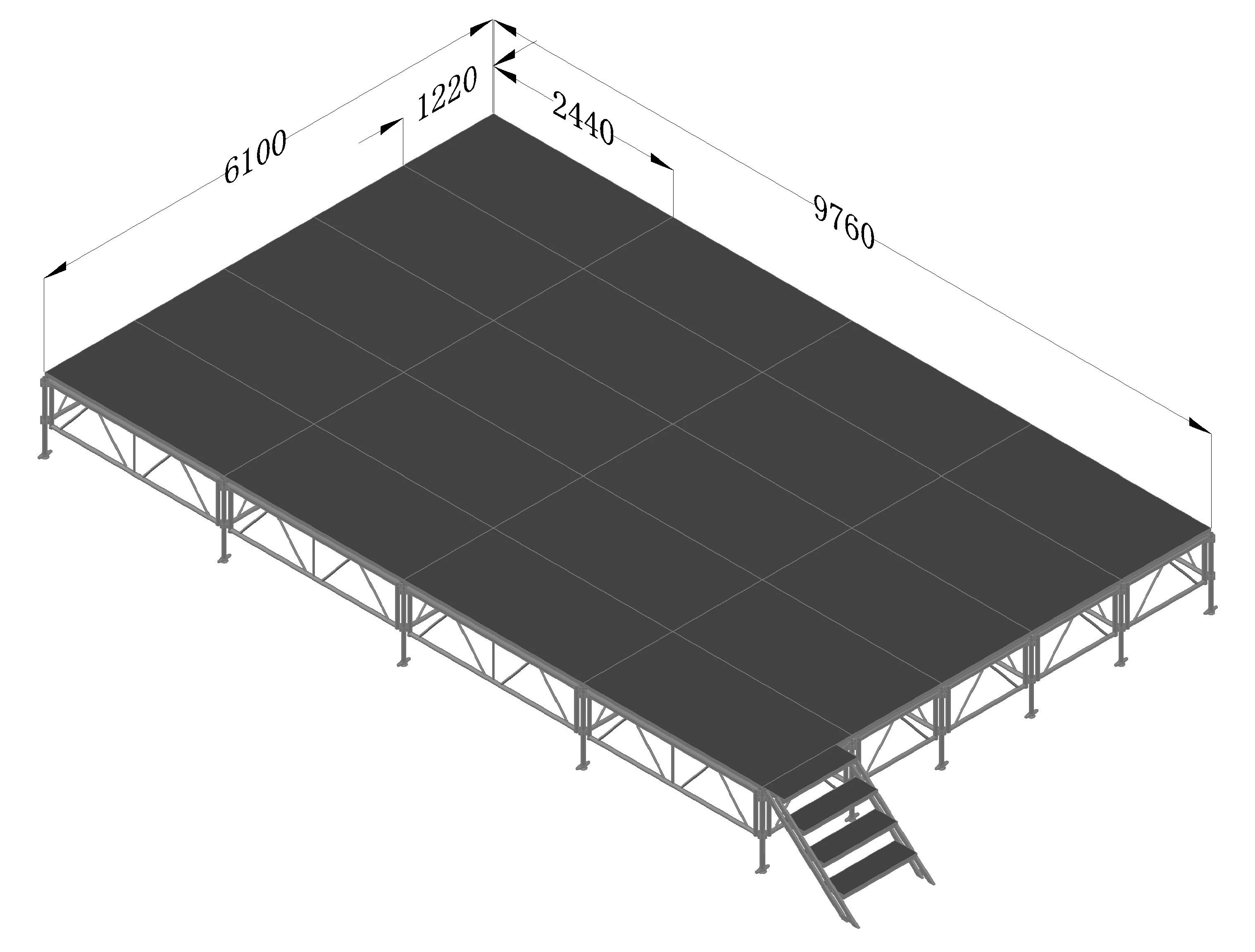 11 6 5 Arched Roof Truss With 9 76x4 88x1 22m Stages For Wedding