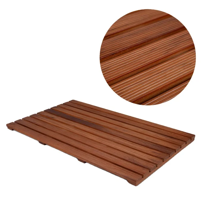Estera de baño de madera antideslizante natural estera de madera robusta duradera para baño 