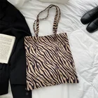 Jacquard Wholesale Retro Zebra Pattern Jacquard Messenger Bag Shoulder Canvas Large Tote Bags