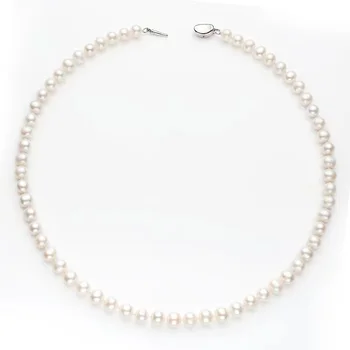 Freshwater Cultured Pearl Necklace cultured natural real pearl strand perfect round white freshwater pearl necklace